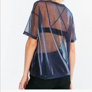 Sheer mesh glam tee
